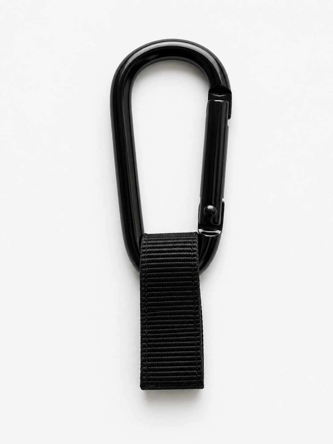 Close-up of towel carabiner hook